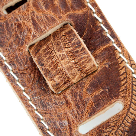 Pasek do gitary skórzany RICHTER Raw II Contour Leaves Natural