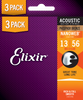 3PACK Struny Elixir NanoWeb Phosphor Bronze 13-56 (16546)