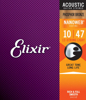 Struny Elixir NanoWeb 80/20 Bronze 10-47 12-String Light (11152)