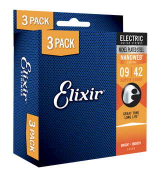 3PACK Struny Elixir NanoWeb 9-42 Super Light (16540)