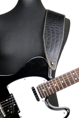 Pasek do gitary skórzany z poduszką RICHTER Beaver's Tail Cayman Black