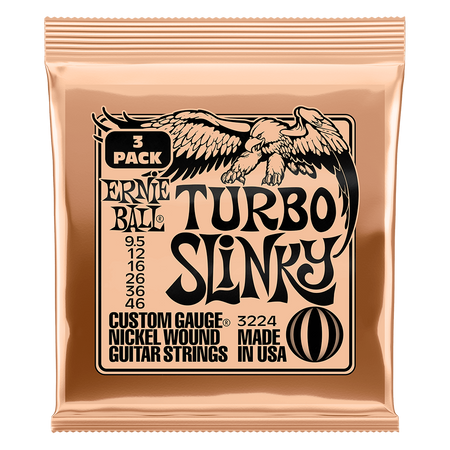 3-pack Struny Ernie Ball Turbo Slinky Nickel Wound 9.5-46 (3224)
