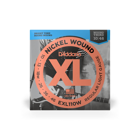 Struny D'Addario EXL110w Nickel Wound Regular Light Wound 3rd 10-46 