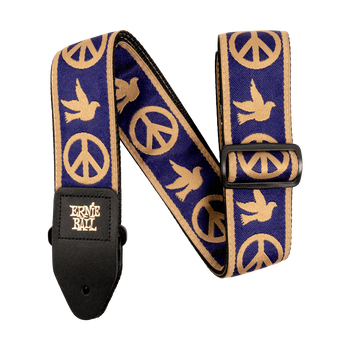 Pasek Ernie Ball Navy Blue and Beige Peace Love Dove Jacquard (4699)
