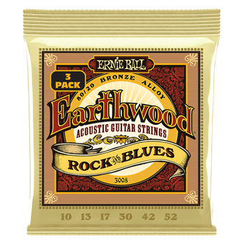 3-pack Struny Ernie Ball Earthwood Rock & Blues  Acoustic 80/20 Bronze 10-52 (3008)