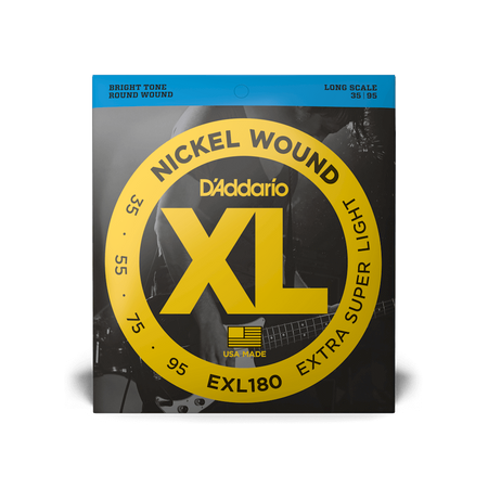 Struny D'Addario Nickel Wound Bass Super Light Long Scale 35-95 EXL180