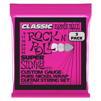 3-PACK Struny Ernie Ball Classic Pure Nickel Super Slinky 9-42 (3253)