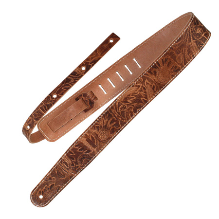 Pasek do gitary skórzany RICHTER Raw II Contour Leaves Natural