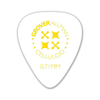 Kostka gitarowa Grover Allman Celluloid Pro White 0.71mm