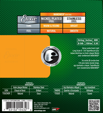 Struna Elixir NanoWeb .130L TW basowa B-6 Medium (15432)