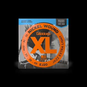 Struny D'Addario EJ20 Nickel Wound Jazz Extra Light Gauge Wound 3rd 10-49
