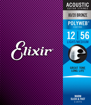 Struny Elixir PolyWeb 80/20 Bronze 12-56 Light-Medium (11075)