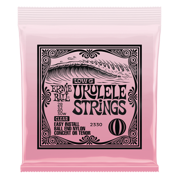 Struny do ukulele koncert/tenor Ernie Ball Clear Low G Ball End (2330)