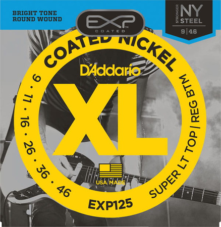2 x Struny D'Addario Coated Nickel Wound Super Light Top Regular Bottom 9-46 EXP125