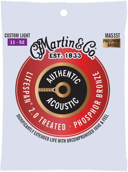 Struny Martin Authentic Acoustic Lifespan 2.0 Treated Phosphor Bronze 11-52 (MA535T)