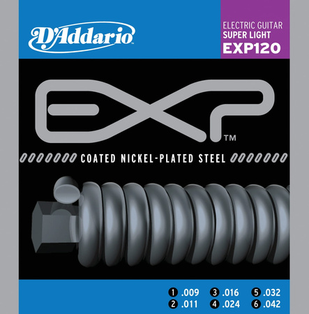 Struny D'Addario  EXP120 Coated Nickel Wound Super Light 9-42