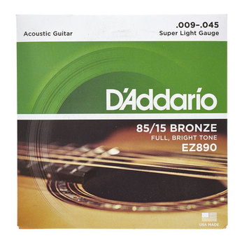 Struny D'Addario EZ890 Great American Bronze Extra Light 9-45