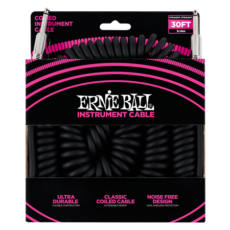 Przewód gitarowy spiralny Ernie Ball Black 9m 6044