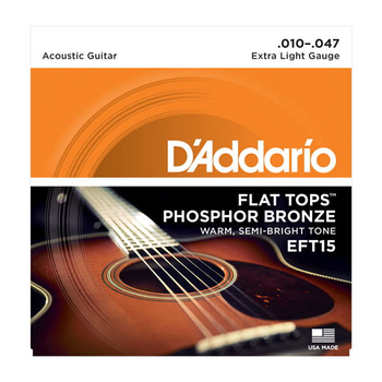 Struny D'Addario EFT15 Flat Tops Extra Light 10-47