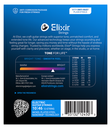 Struny Elixir NanoWeb 10-46 12-String Light (12450)