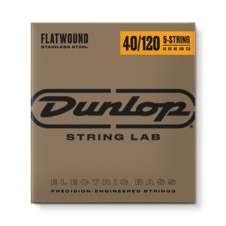 Struny Dunlop Flatwound Stainless Steel 5-strings 40-120 (DBFS40120)