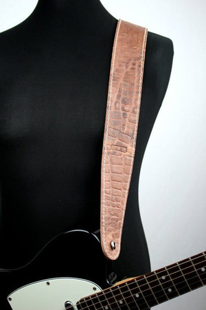 Pasek do gitary skórzany RICHTER Raw II Contour Croc Natural