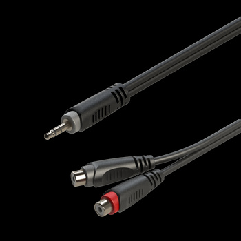 Kabel Roxtone 2 x gniazdo RCA / 1 x 3,5 jack stereo 0,2m RAYC330L02