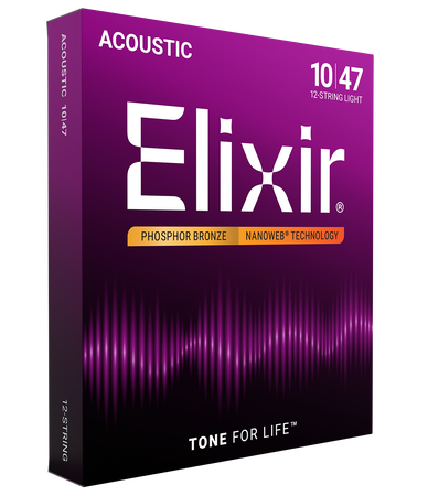 Struny Elixir NanoWeb Phosphor Bronze 10-47 12-String Light (16152)