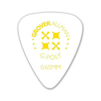 Kostka gitarowa Grover Allman G-Poly  White 0.65mm
