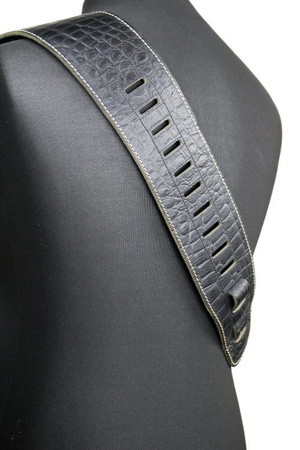 Pasek do gitary skórzany z poduszką RICHTER Beaver's Tail Cayman Black