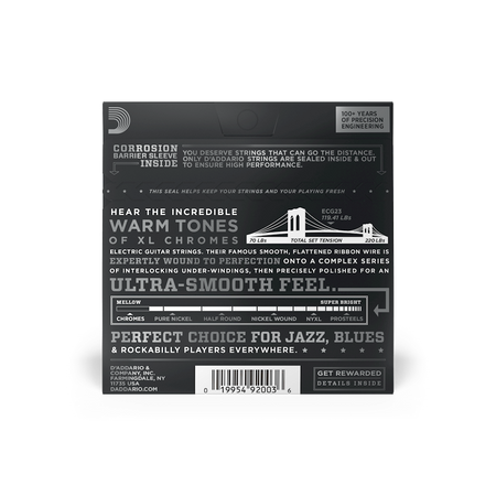 Struny D'Addario Chromes Flatwound Extra Light 10-48 ECG23