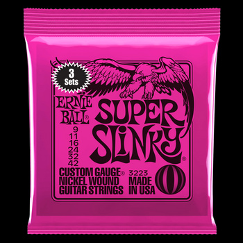 3 x Struny Ernie Ball Super Slinky Nickel Wound 9-42 (3223)