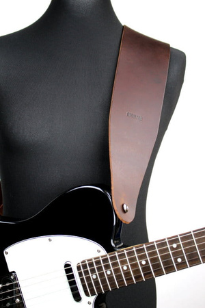 Pasek do gitary skórzany RICHTER Raw III Punch Brown