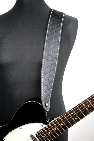 Pasek do gitary skórzany RICHTER Raw II Contour Sew Black