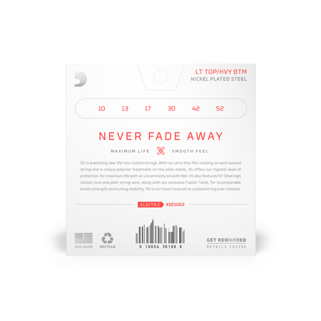 Struny D'Addario XS Nickel Coated Electric Light Top / Heavy Bottom 10-52 (XSE1052)