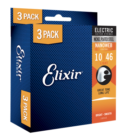 3PACK Struny Elixir NanoWeb 10-46 Light (16542)