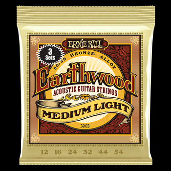 3 x Struny Ernie Ball Earthwood Medium Light Acoustic 80/20 Bronze 12-54 (3003)