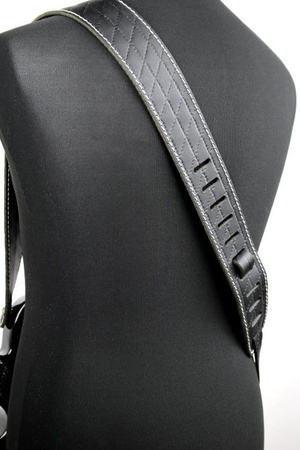 Pasek do gitary skórzany RICHTER Raw II Contour Sew Black