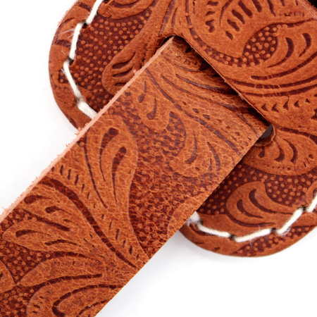 Pasek do gitary skórzany RICHTER Raw II Contour Western Rose Tan