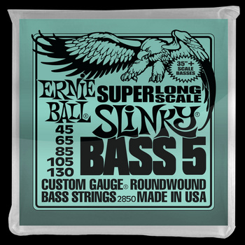 Struny Ernie Ball Slinky Super Long Scale 5-string Bass Nickel Wound 45-130 (2850)