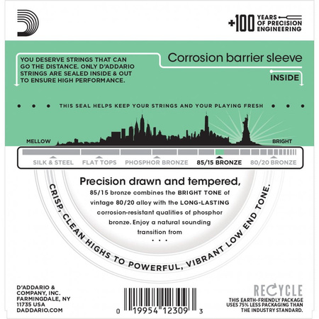 Struny D'Addario EZ920 Great American Bronze Medium Light 12-54