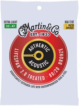 Struny Martin Authentic Acoustic Lifespan 2.0 Treated 80/20 Bronze 10-47 (MA170T)