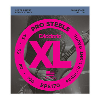 Struny D'Addario ProSteels Bass Light Long Scale 45-100 (EPS170)
