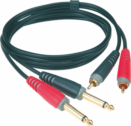 Kabel Klotz 2 x jack 6,3 / 2 x RCA 1m (AT-CJ0100)