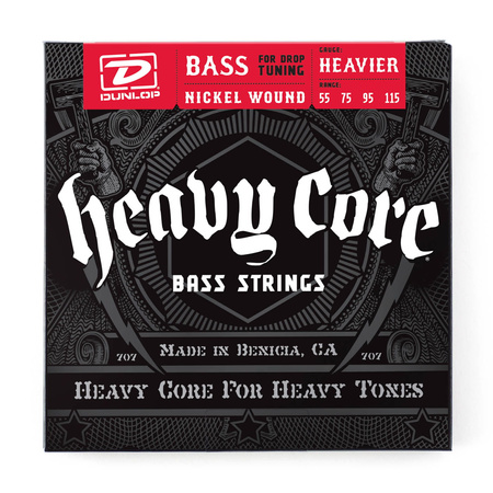 Struny Dunlop Heavy Core Nickel Wound Bass 55-115 DBHCN55115