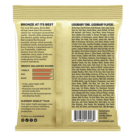 3-pack Struny Ernie Ball Earthwood Extra Light  Acoustic 80/20 Bronze 10-50 (3006)
