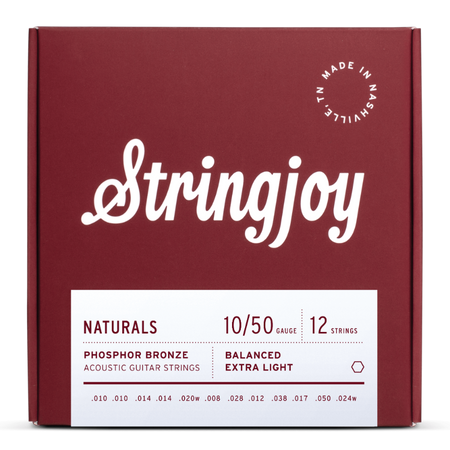 Struny do gitary akustycznej 12-strunowej Stringjoy NATURALS Phosphor Bronze 10-50 (NB1024)