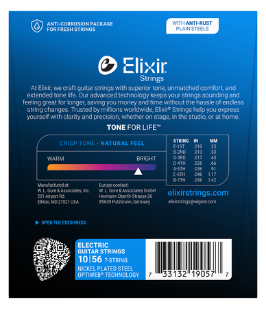 Struny Elixir OptiWeb 10-56 7-String Light (19057)