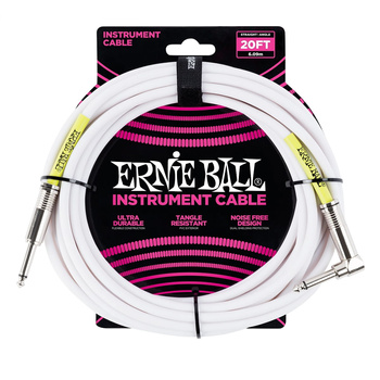 Przewód gitarowy biały Ernie Ball 6,09m 6047