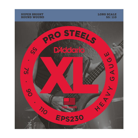 Struny D'Addario ProSteels Bass Heavy 55-110 Long Scale (EPS230)